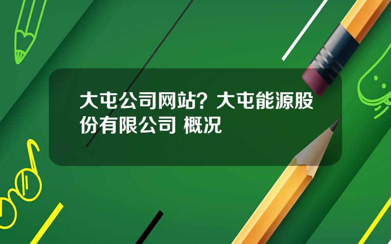 大屯公司网站？大屯能源股份有限公司 概况